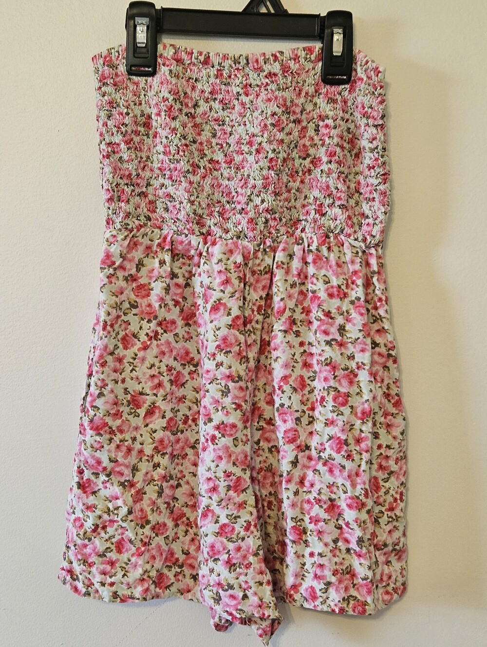 Y2K Wet Seal Pink Floral Smocked Romper